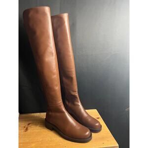 Stuart Weitzman 5050 BOLD Leather Brown Over the Knee High Boots 36/US 5.5B